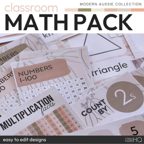 Modern Aussie Math Display Pack