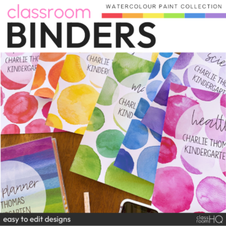 WATERCOLOUR PAINT Binders + Book Covers Pack