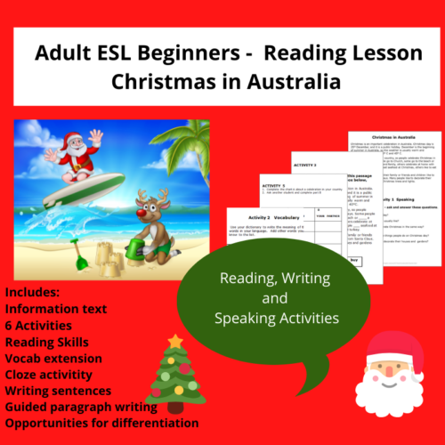 Adult Esl Beginners Christmas In Australia Tpt 2