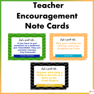 Free Teacher Encouragement Note Cards
