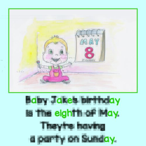 Long A Phonics Story Baby Jakes Birthday Uk Spelling Page 02