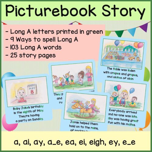 Long A Phonics Storybook Preview Square Page 2