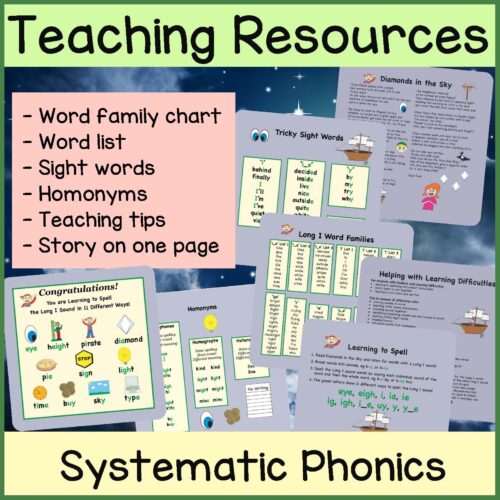 Long I Phonics Storybook Preview Square Page 3