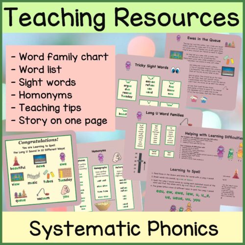 Long U Phonics Storybook Preview Square Page 3
