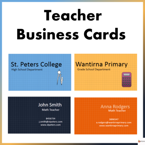 Math Business Cards Cover Page