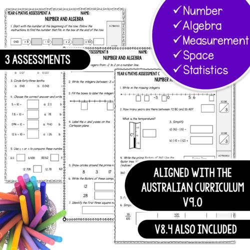Maths Assessments Year 6 Australian Curriculum V9