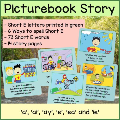 Short E Phonics Storybook Preview Square Page 2