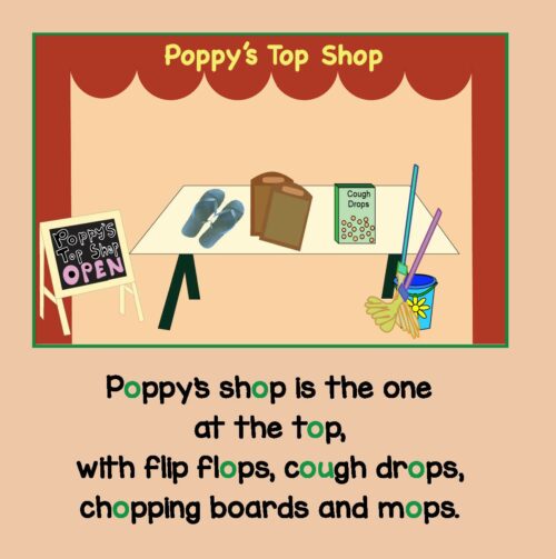 Short O Phonics Story Poppys Top Shop Uk Spelling Page 02