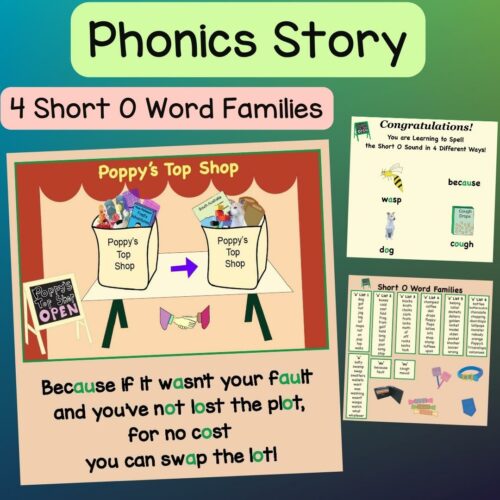 Short O Phonics Storybook Covers