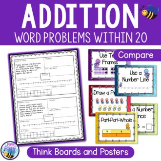 Addition Word Problems within 20 Compare Think Boards and Strategy Posters