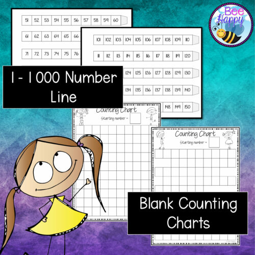 Counting To 1 000 Blank Hundreds Charts &Amp; Number Line