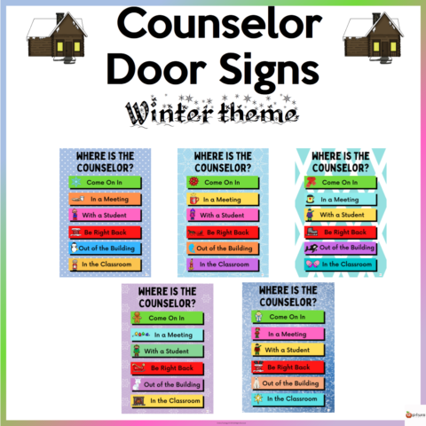 Counselor Door Signs Winter Theme Cover Page