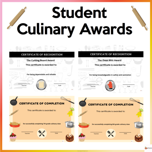 Editable Culinary Awards Cover Page