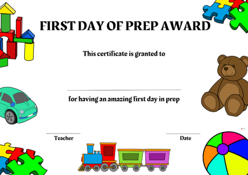 First Day Of Prep Award 1