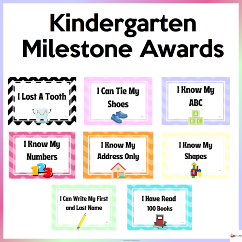 Kindergarten Milestones Award Cover Page Atm