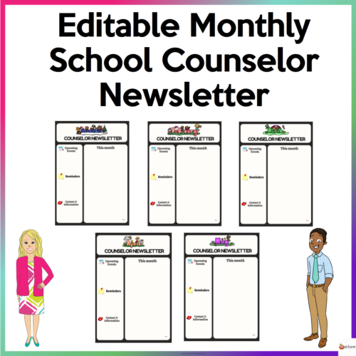New Editable Monthly Counselor Newsletter Cover Page