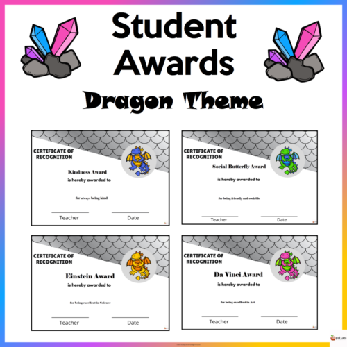 Student Awards Dragon Theme Cover Page