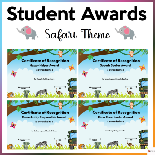 Student Awards Safari Theme Cover Page