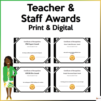 teacher awards gold leaf theme