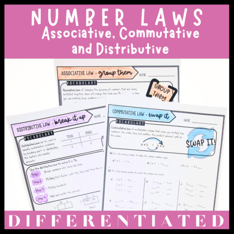 Number Laws Worksheets
