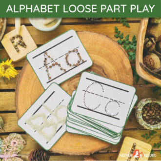 Alphabet loose part play nature