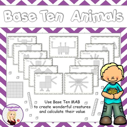 Base Ten Animals Square Cover