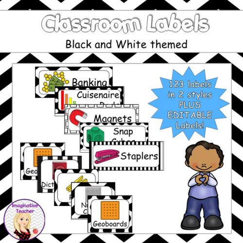Classroom Labels Black And White 1