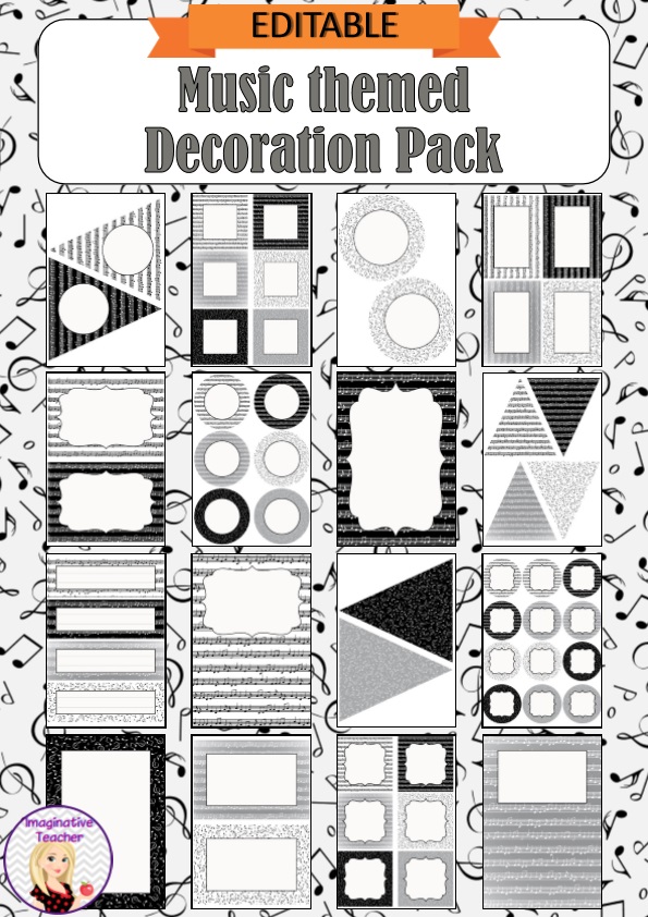 Editable Decoration Pack Music