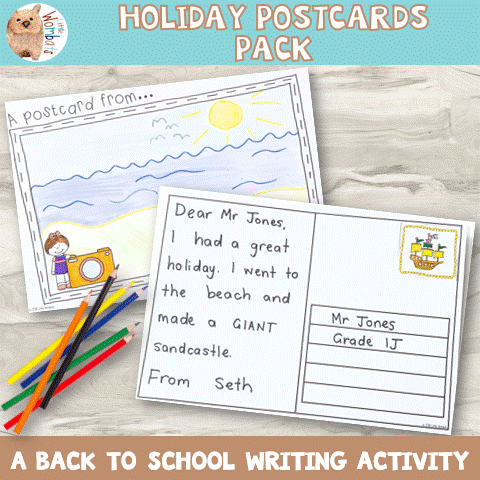 Holiday Postcard Writing Activity Square Cover Gif