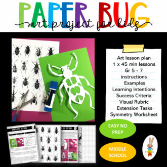 Paper Cut Beetles Art Lesson Plan Cover Page 1