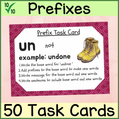 Prefix Task Cards Cover