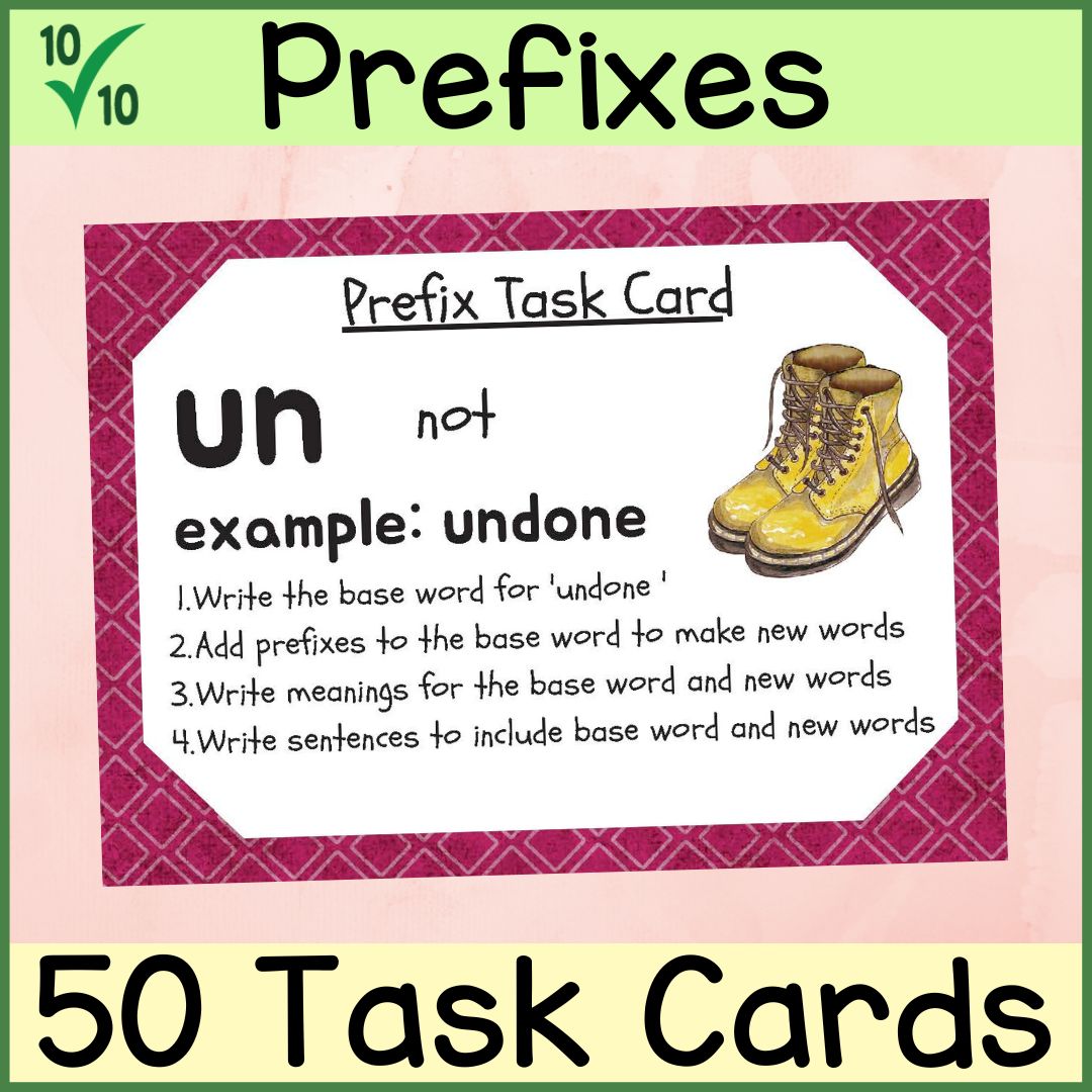Prefix　Task　Marketplace　Australian　Differentiated　Activities　Cards　Extension　Teachers　Grammar　Vocabulary