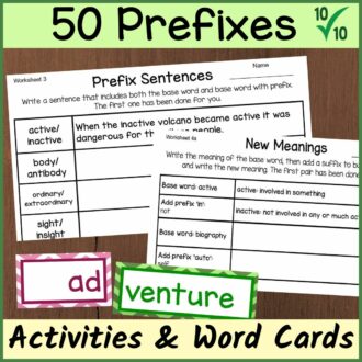 Prefixes Activities Cover 3