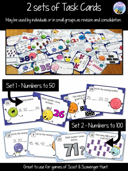 Australian Curriculum Maths Year 1 Number Sequences Task Cards