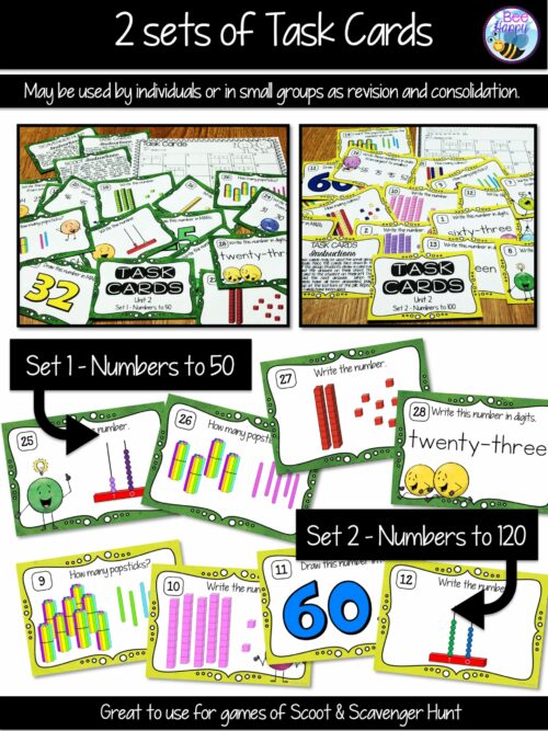 Australian Curriculum Maths Year 1 Numbers To 120 Task Cards