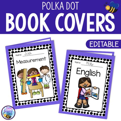 Editable Book Covers Polka Dot