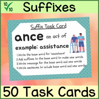 Suffix Task Cards Cover 3