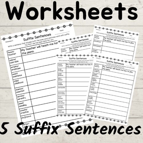 Suffixes Activities Preview Page 4 1
