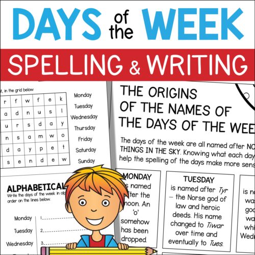 Days Of Week Spelling Writing