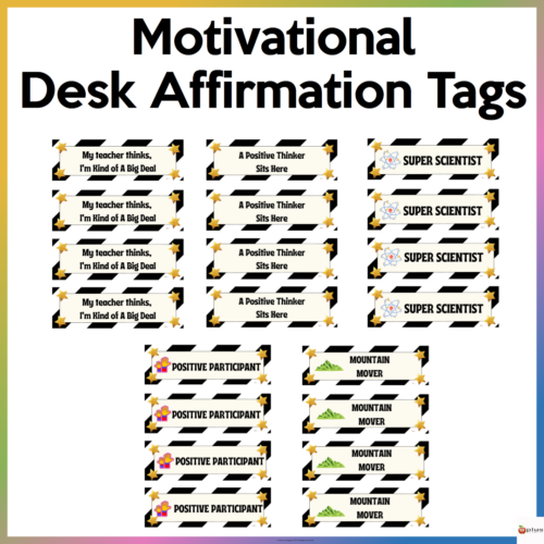 Motivational Desk Affirmation Tags Cover Page