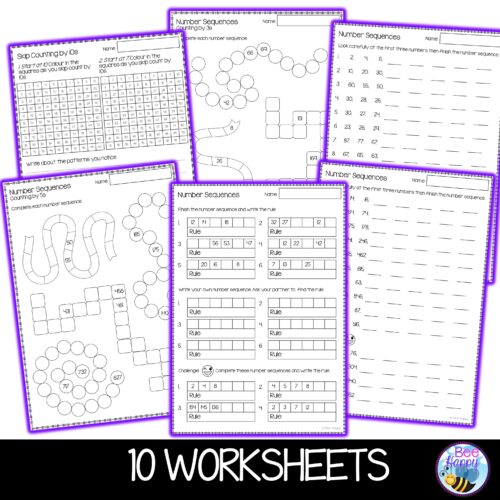 Australian Curriculum Maths Year 2 Unit 1 Number Sequences Worksheets