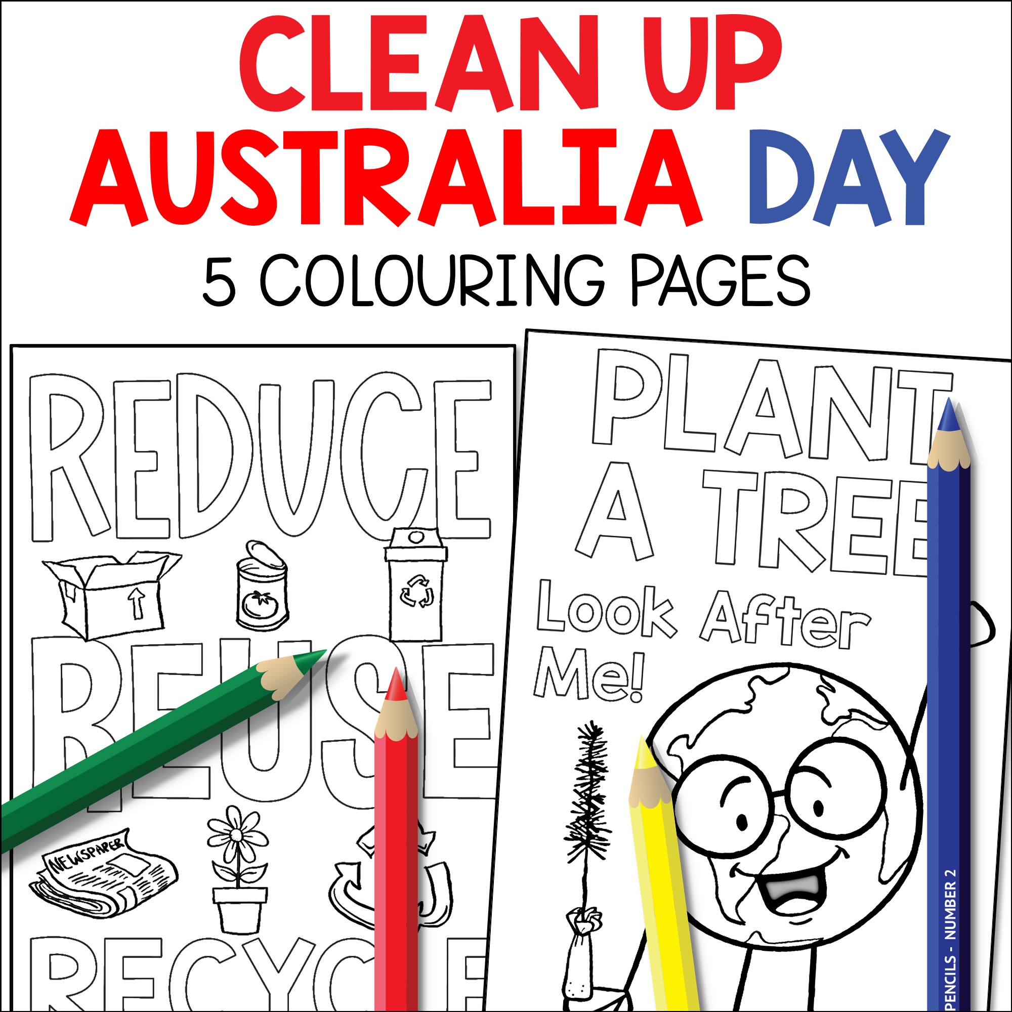 Clean Up Australia Day Colouring Pages Caring For The Environment