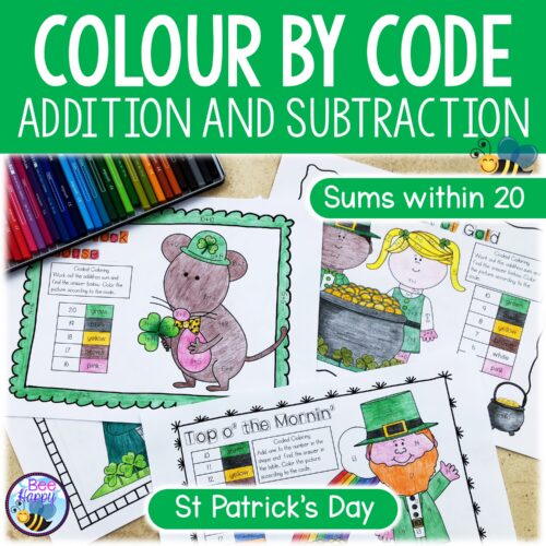 St Patricks Day Colour By Code Addition And Subtraction