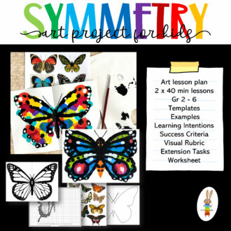 Symmetry Butterflies Art Lesson Plan Cover Page 1