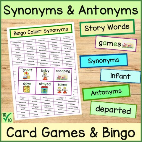 Synonyms And Antonyms Card Games And Bingo Cover Square