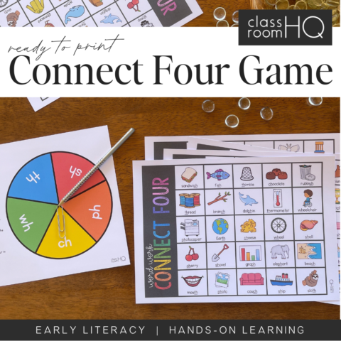 Connect Four Digraph Word Work Game