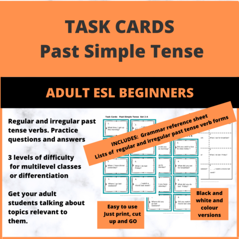 Task Cards Past Tense Tpt