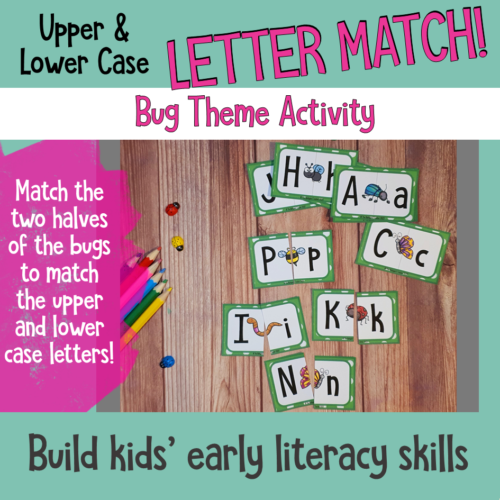 Bugs Upper And Lower Case Letter Matching Activity 2