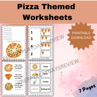 pizza themed worksheets preview