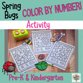 spring bugs colour by number activity 1